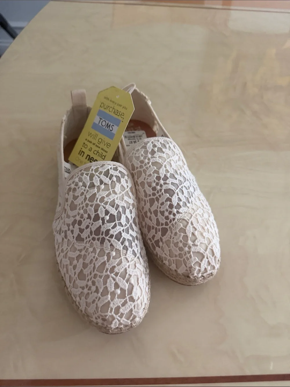 TOMS Women's Lace Espadrilles - Cream